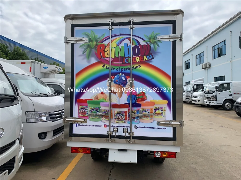 4 Wheel Drive FOTON Mini Refrigerator Freezer Truck Small Refrigerated Trucks for Ice Cream Transporting