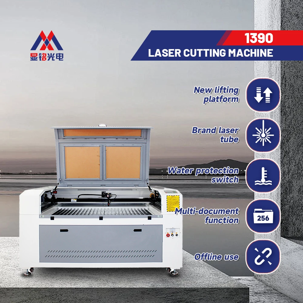 High Quality High Precision Dsp Control System 1390 CO2 Laser Cutting Machine Factory Supply Wood Plastic MDF Leather