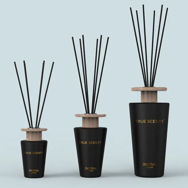 100Ml 150Ml 200Ml 250Ml 500Ml Round Reed Diffuser Glass Bottle Aroma Diffuser Reed Sticks With Packaging