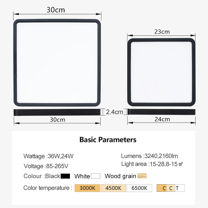 simple ceiling light living room TUYA wifi app 24w 36w 23cm 30cm smart led ceiling lamp with remote control for bar