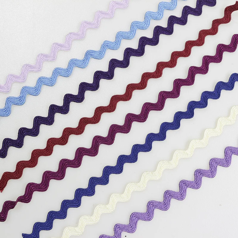 Factory 5mm Rayon Ric Rac Ribbon For Garment Decoration Lace Trimmings Wave Zig Zag Lace