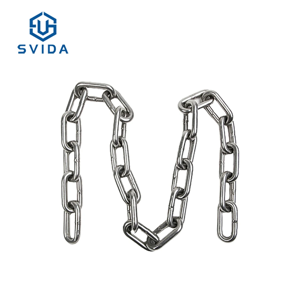Factory Supply SS304 SS316 Stainless Steel Lifting Chain Grade 80 Anti-Rust Welded Structure For Marine