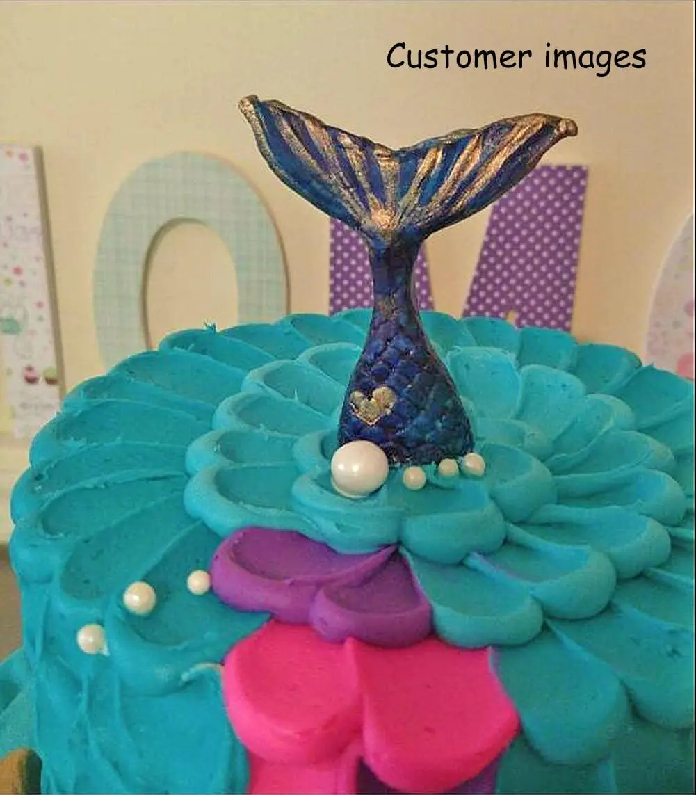 Украшение для выпечки торта сахарное ремесло шоколадная помадка Кондитерская глиняная конфета большая и маленькая силиконовая форма хвоста русалки