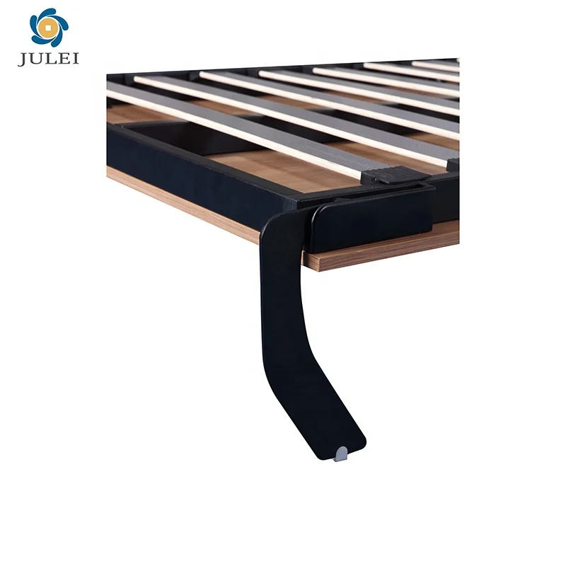 Simple Modern Style Vertical Folding Cama Queen King Size Power Coated Matel Murphy Wall Bed With Desk