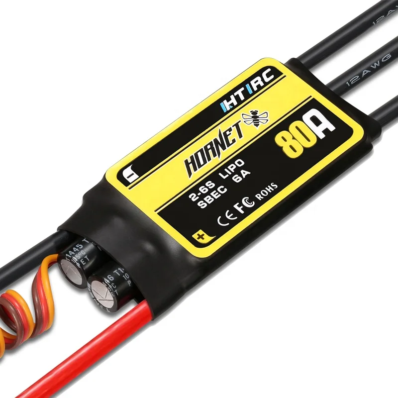 Бесщеточный контроллер Hornet 80A ESC 2-6S SBEC для радиоуправляемых самолетов, вертолетов