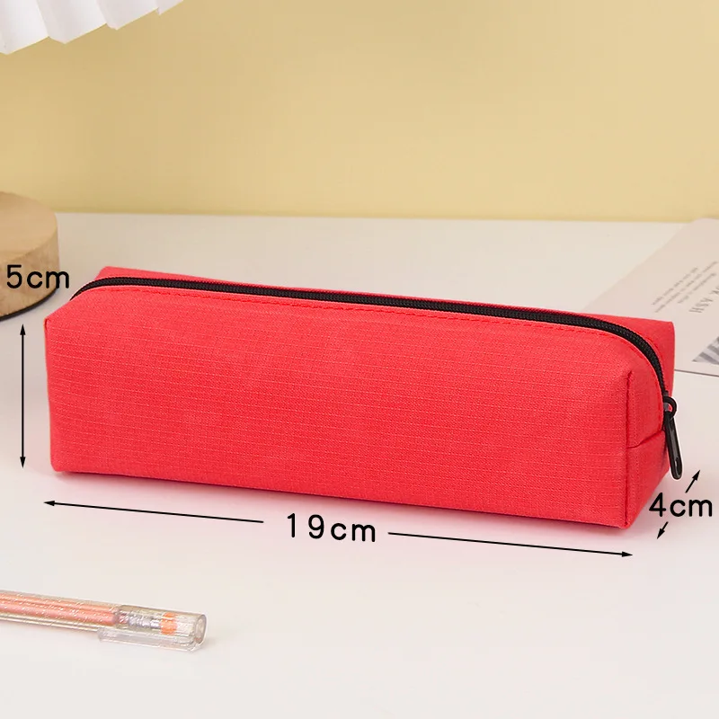 Exam Pencil Case Simple Ins Style Niche Stationery Box Printable Logo Solid Color Stationery Case Small Portable Pencil Bag