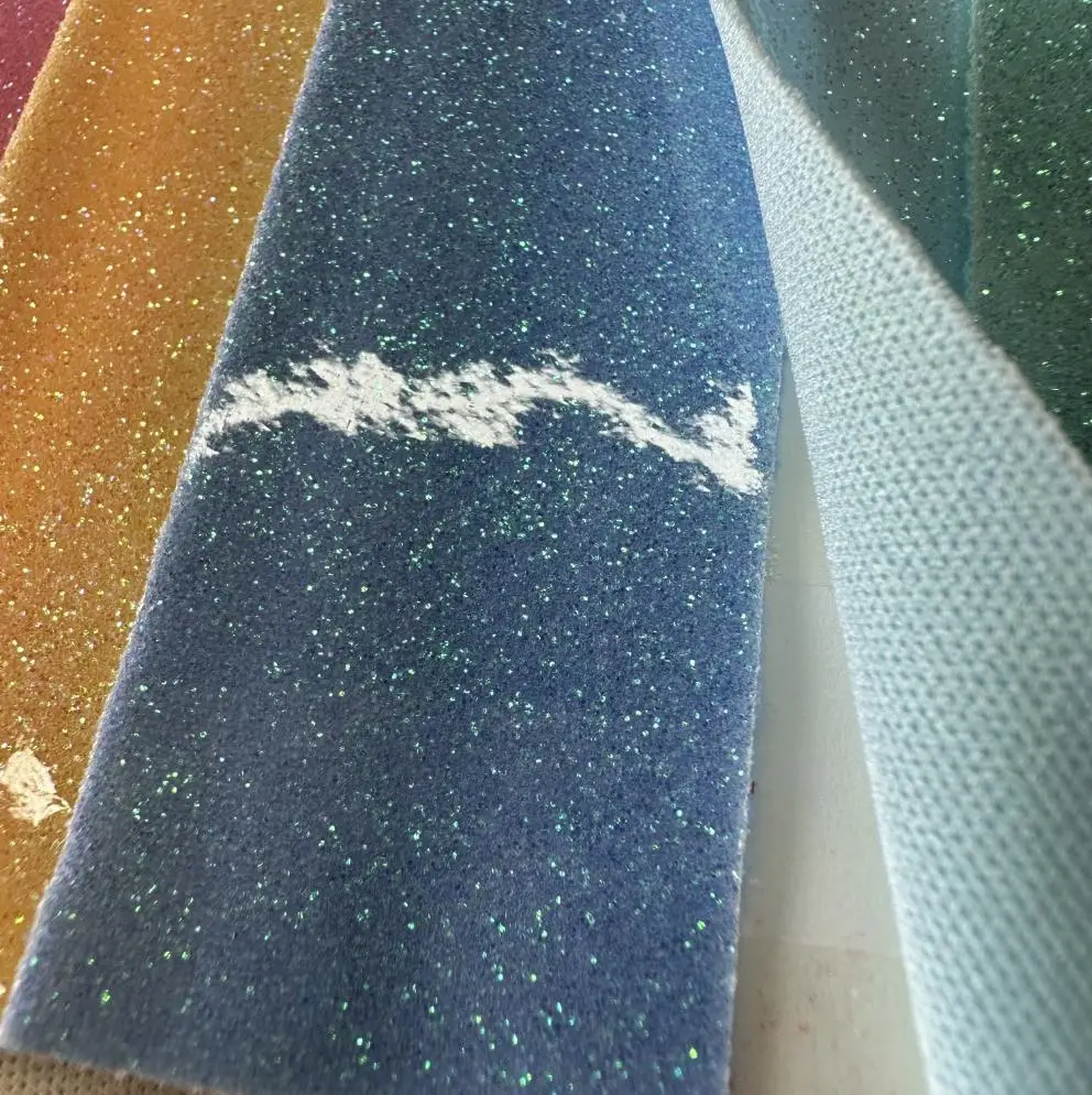 Glitter TPU Leather Fabric Elastic Backing Multi-Use PU Bags Furniture Crafts Anti-Mildew Home Decor Cars Curtains Sofas