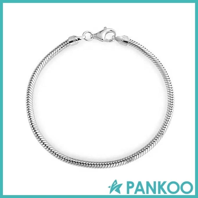 Классический 925 стерлингового серебра 3 мм Змея Кость цепи ожерелье и браслет шарма ювелирных изделий