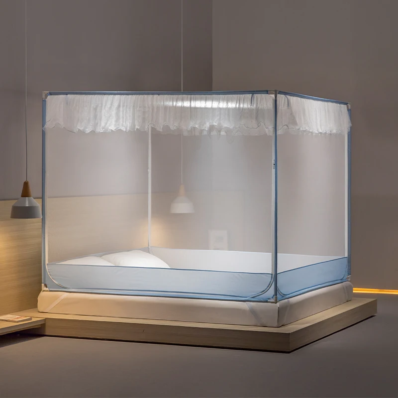 Medoga Romantic Princess Quadrate Bed Net Bedroom Bed Canopy With Steel Brackets Royal Mosquito Net