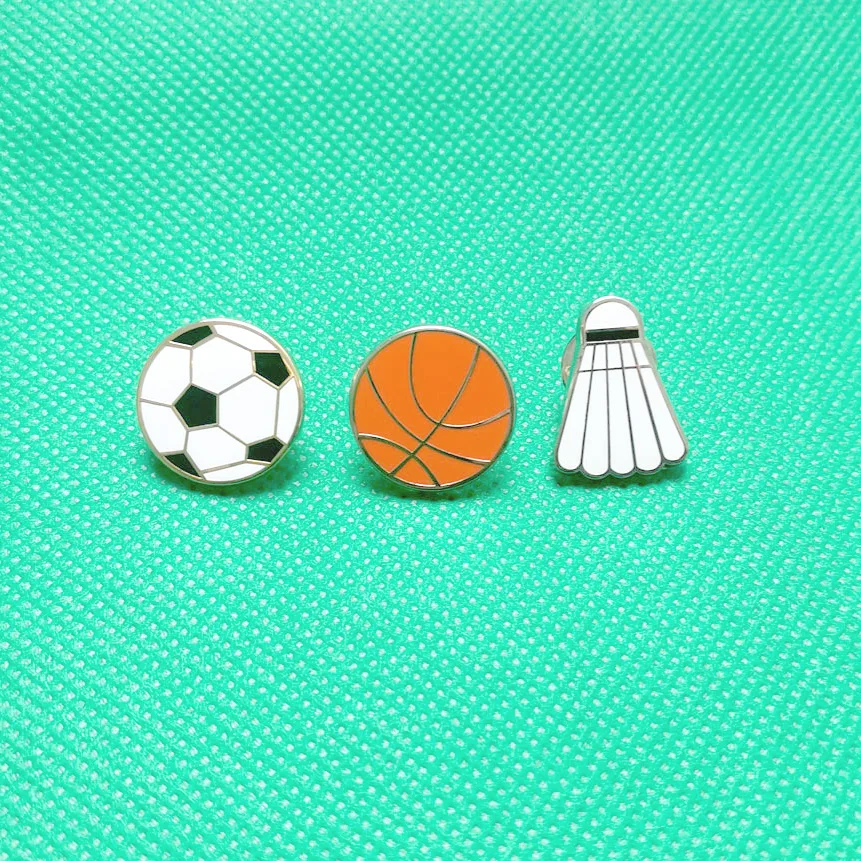 Football Basketball Metal Badge Badminton Alloy Hard Enamel Pin With  Plated Decorative Bag Butterfly Hat Sports Series Badge