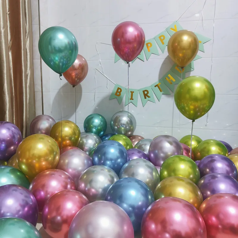 Latex Balloons Wholesale 10inch Glossy Metalchrome Metallic Pearl Back to School Supplies Silk Screen Printing Latex,latex