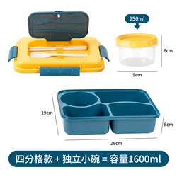 4 and 5 compartments plastic bento box microwave safe reusable pp plastic tiffin box kids grid bento box lunch with printing