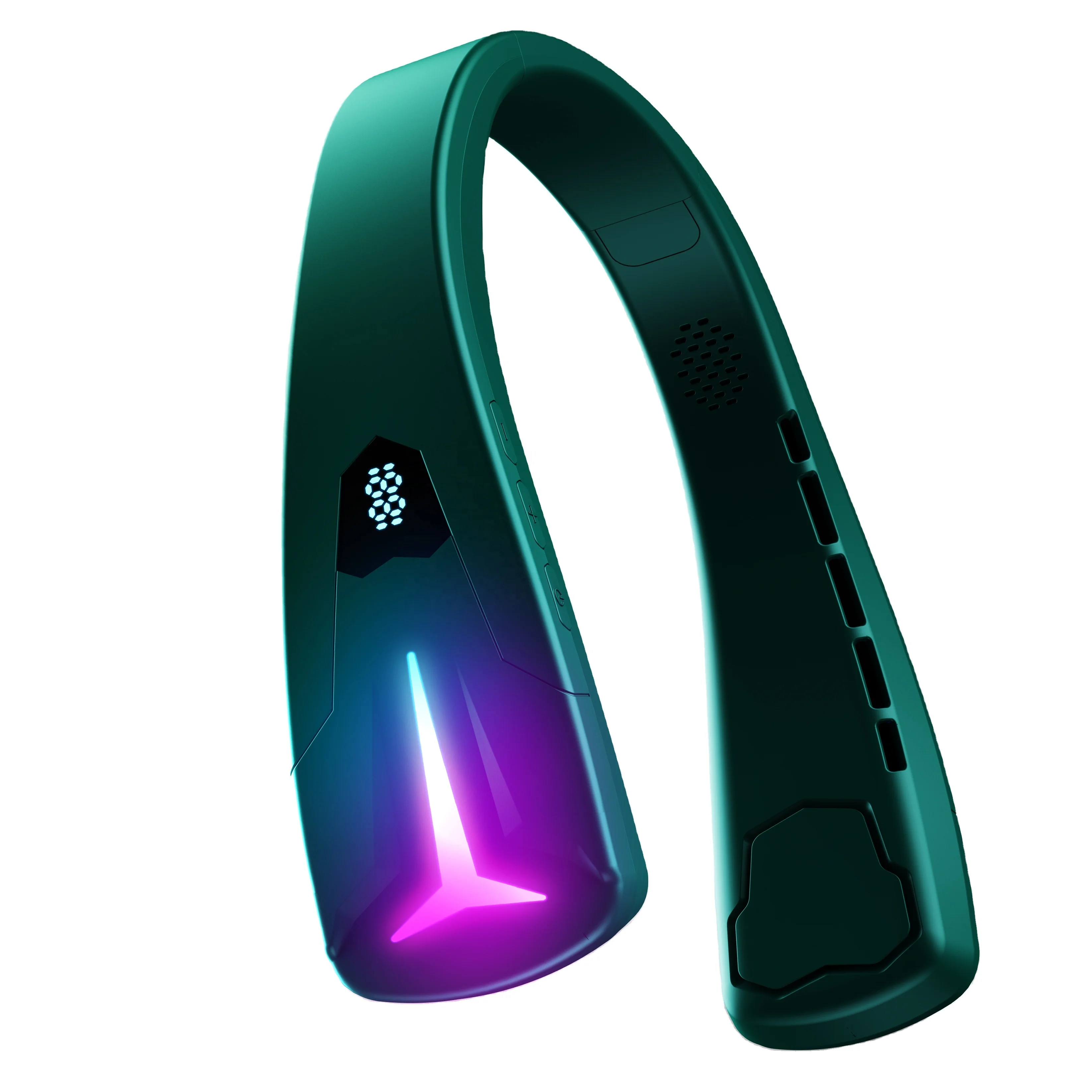 S16 portable sound box recharge ableair cooling Portable Neck Fan, Hands Free Bladeless Fan rechargeable summer fan with speaker