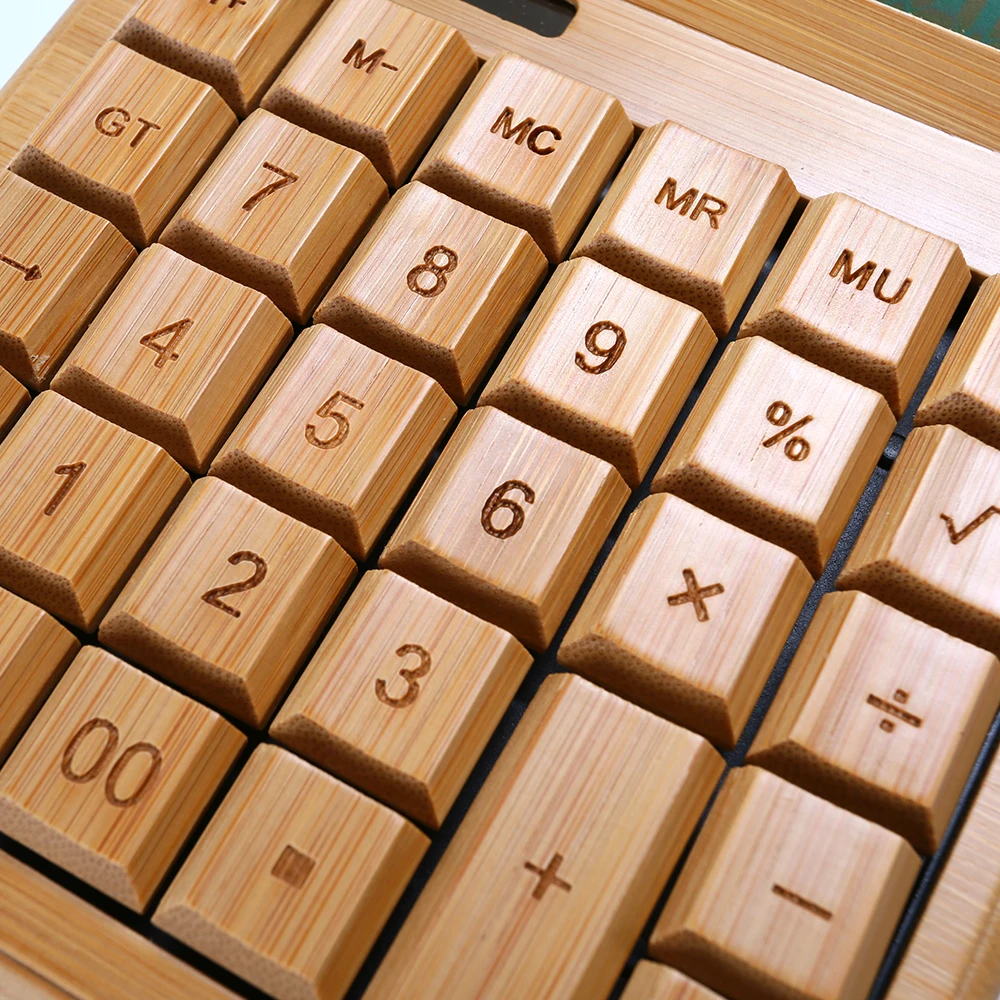 Wholesale Bamboo Wooden Solar Calculators LCD Writing Board 8 Inch Writing Tablet With Solar Scientific Calculator