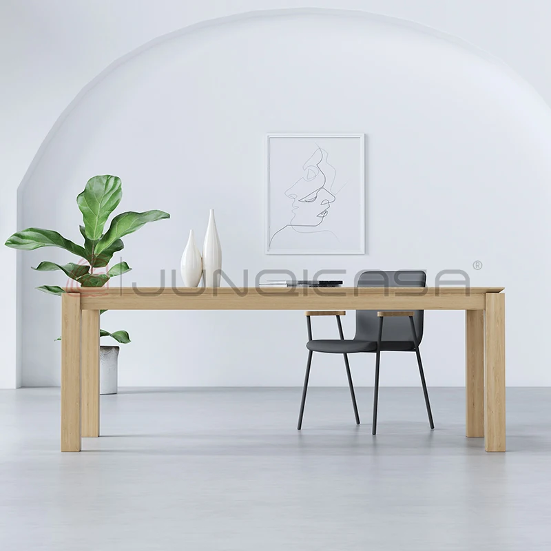 Farmhouse solid wood breakfast nook bar table Creative design rectangular dining table simple desk workbench homestay long table