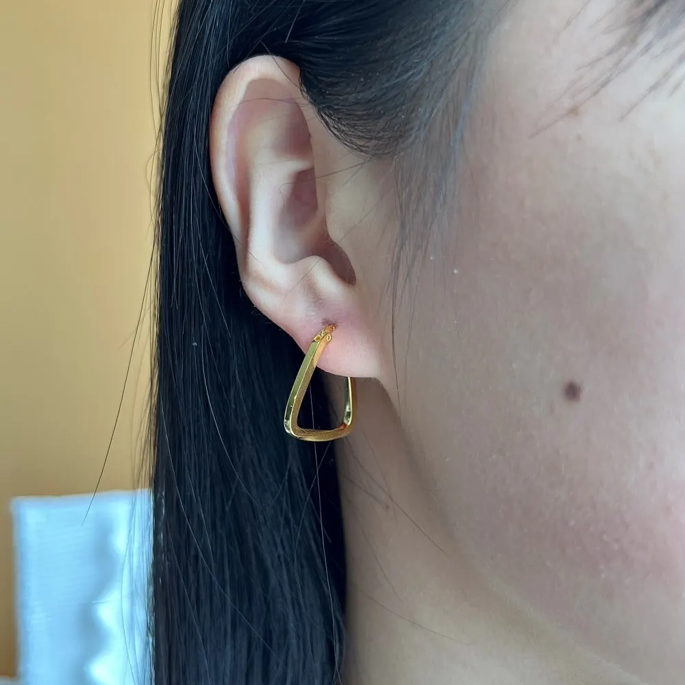 Minimalist Irregular U Shape Triangle Earing Design Earring 18K Gold Plated Trendy Jewelry Elegant Drop Huggie Earrings Women