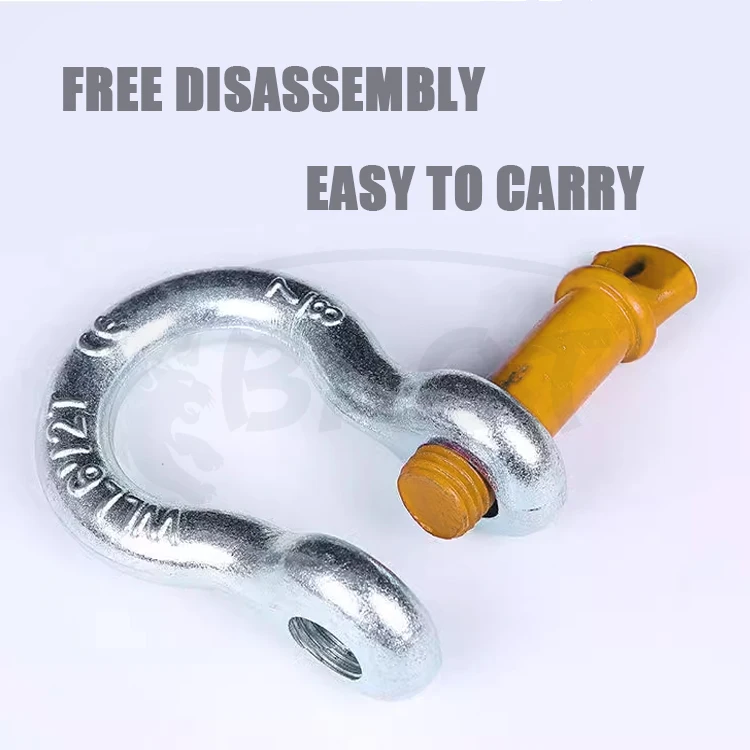 BAOT Steel Forged Ring Clevis Lifting Rigging Anchor Bow Shackle with Screw Pin