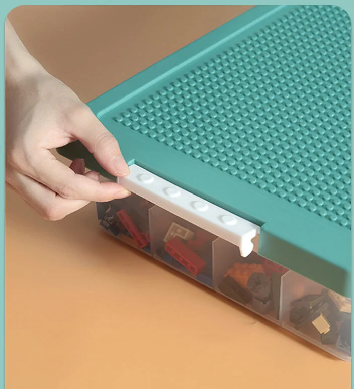 Multi-functional Plastic transparent double layer LEGO Storage Boxes storage organizer with Lid