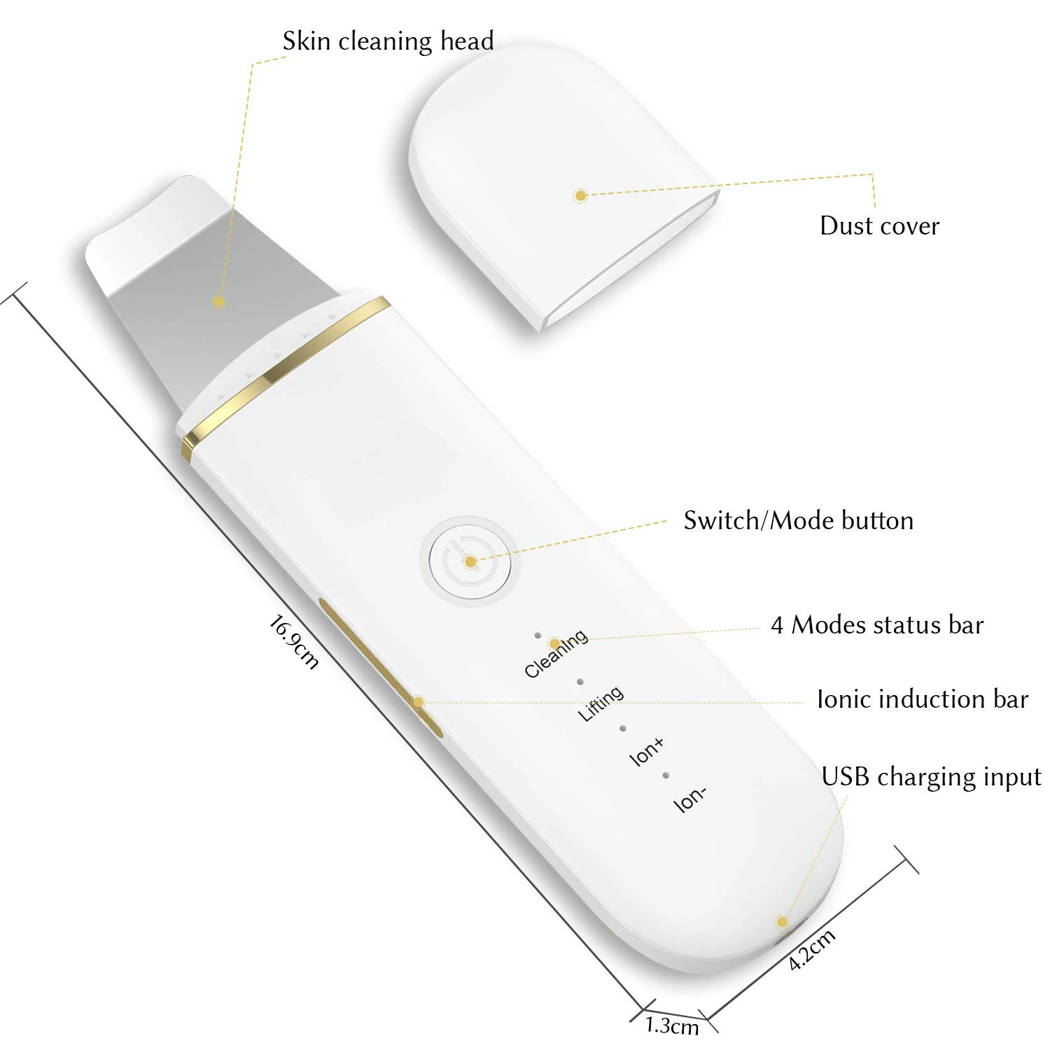 Home beauty equipment skin care Facial Deep Cleansing Ultrasonic Facial Scraper Skin Scrubber