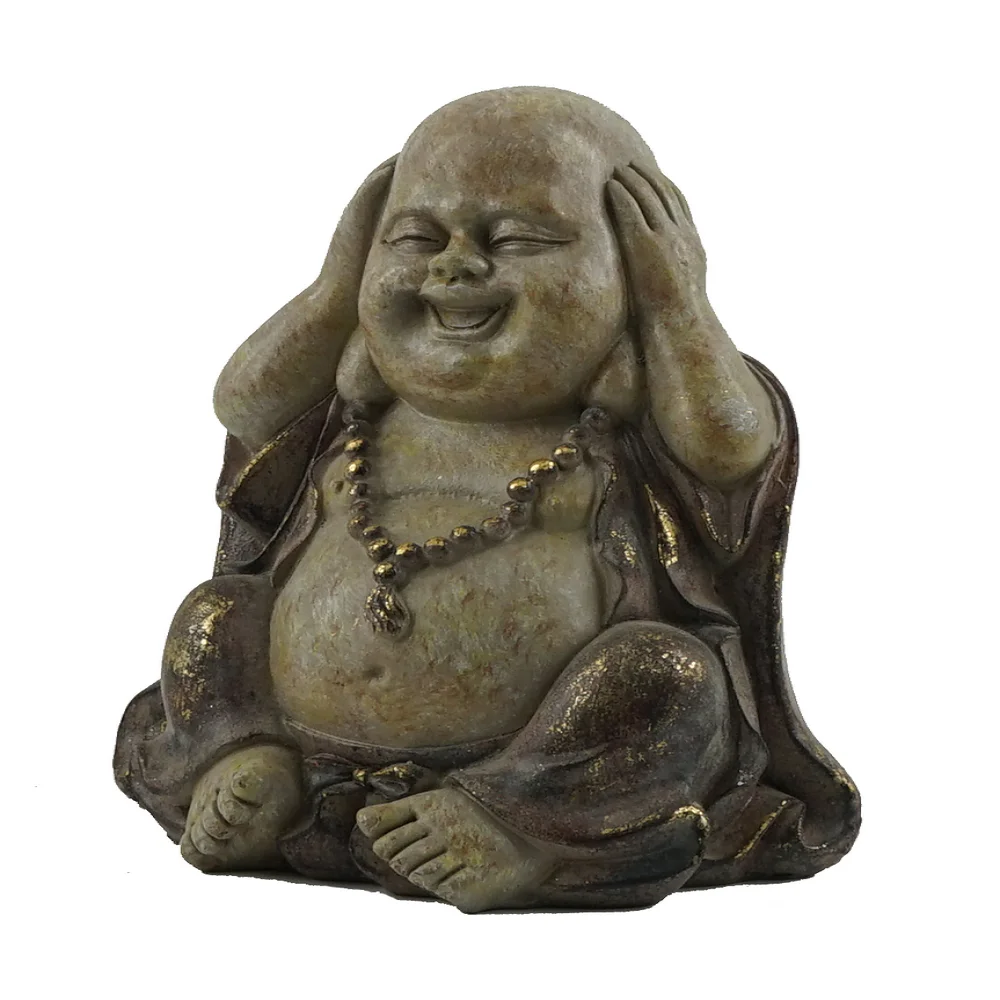 Resin Feng Shui Decor Laughing Maitreya Happy Buddha Statue For Good Luck