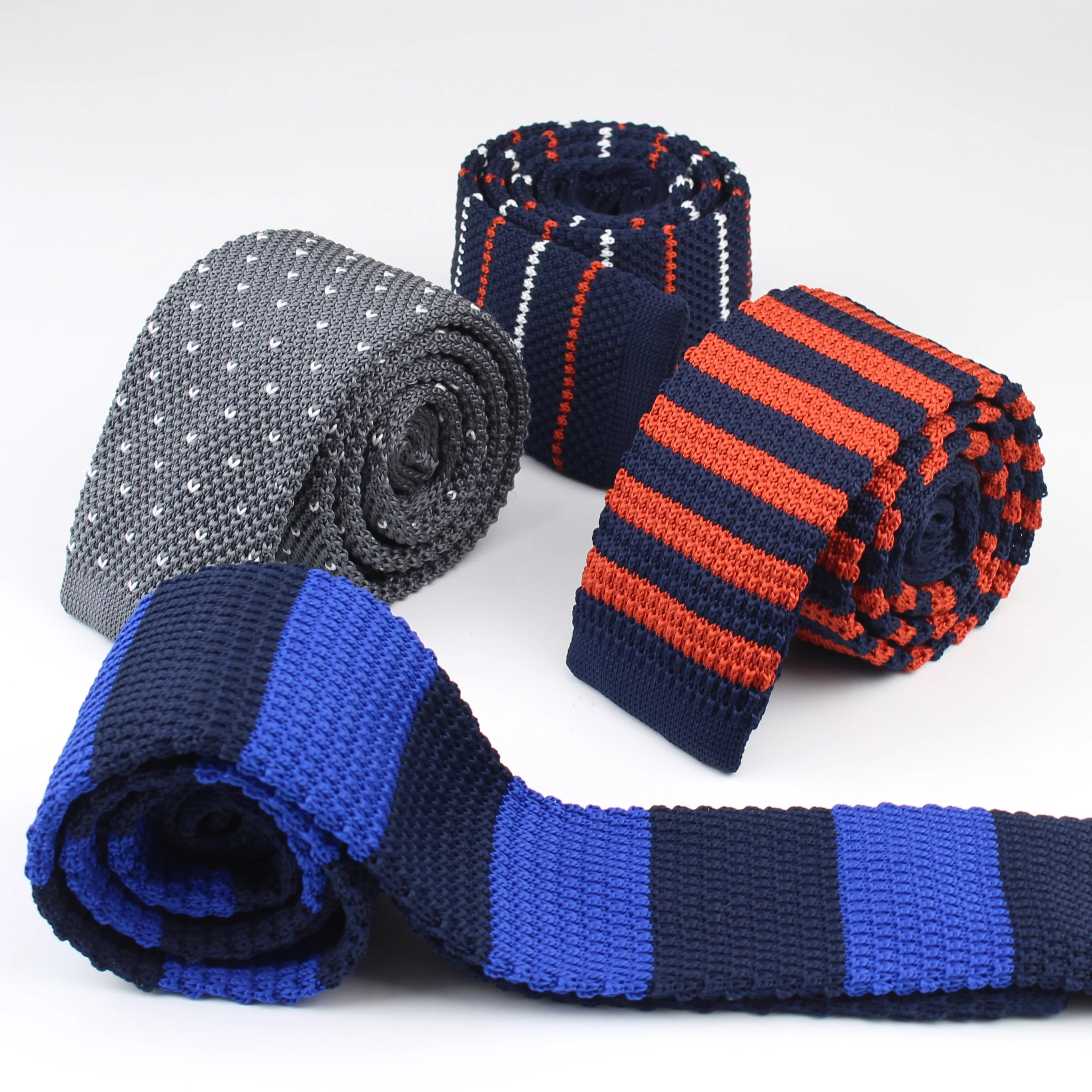 Мужской вязаный галстук в британском стиле узкий Вязаный Галстук тонкий горошек классические галстуки вязаная лента дизайнерская