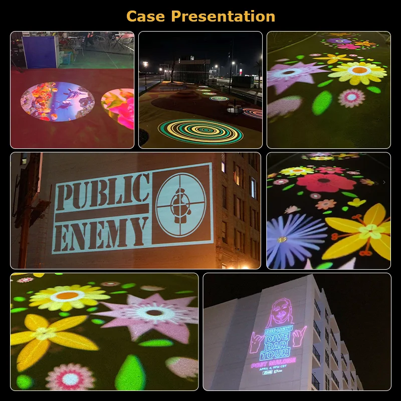 200w Gobo Image Outdoor Waterproof Ip65 17000 Lumens Led Lighting Advertising Floor Logo Projector