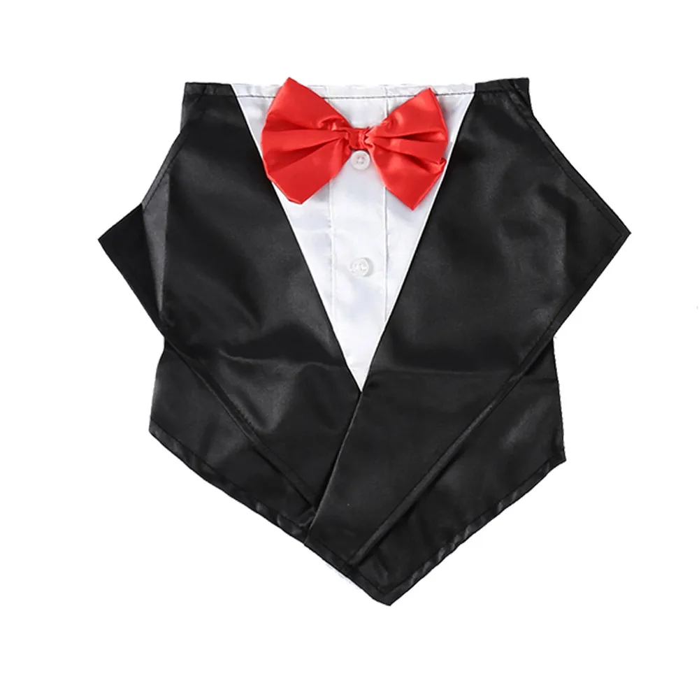 British Wedding Suit Dog collar gentleman bow tie red blue Bow dog scarf Big dog decorative saliva towel