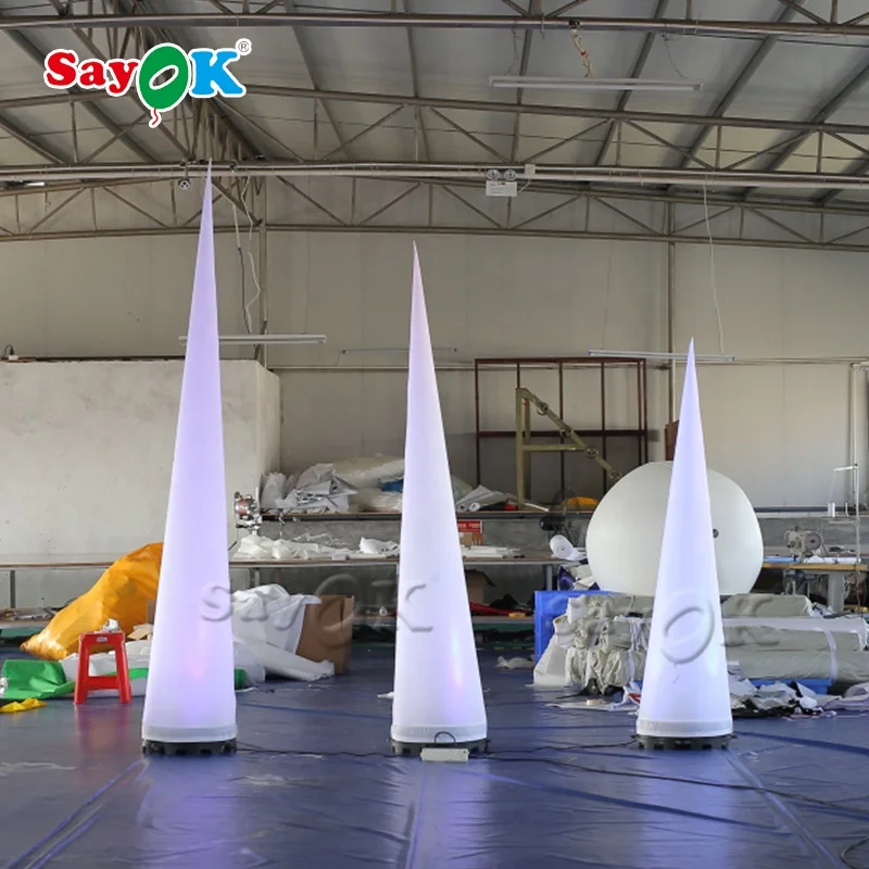 Led Light Large Inflatable Traffic Cone For Decoration Inflatable Cone End