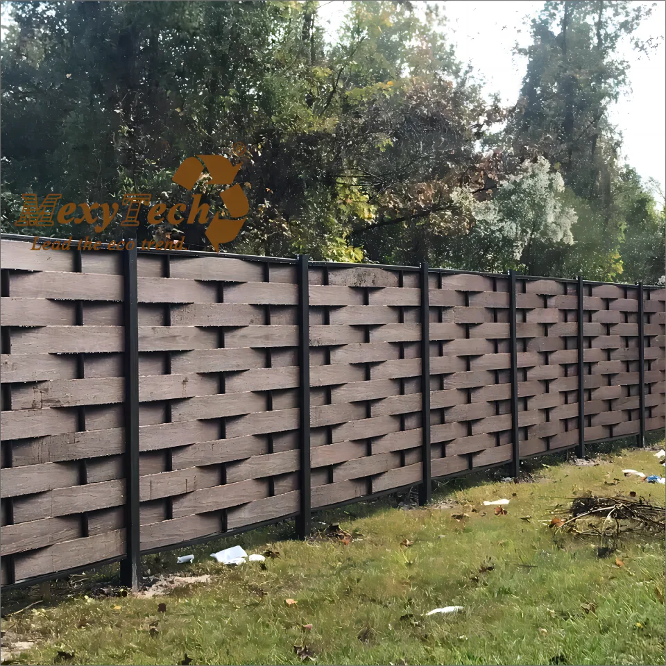 Фошань дешевая цена wpc композитный деревянный палисад тканый виниловый забор с садом и террасой используется