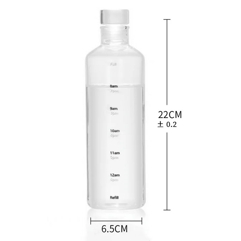 Heat Resistance Sublimation Bpa Free Transparency Sport Water Bottle With Time Marker