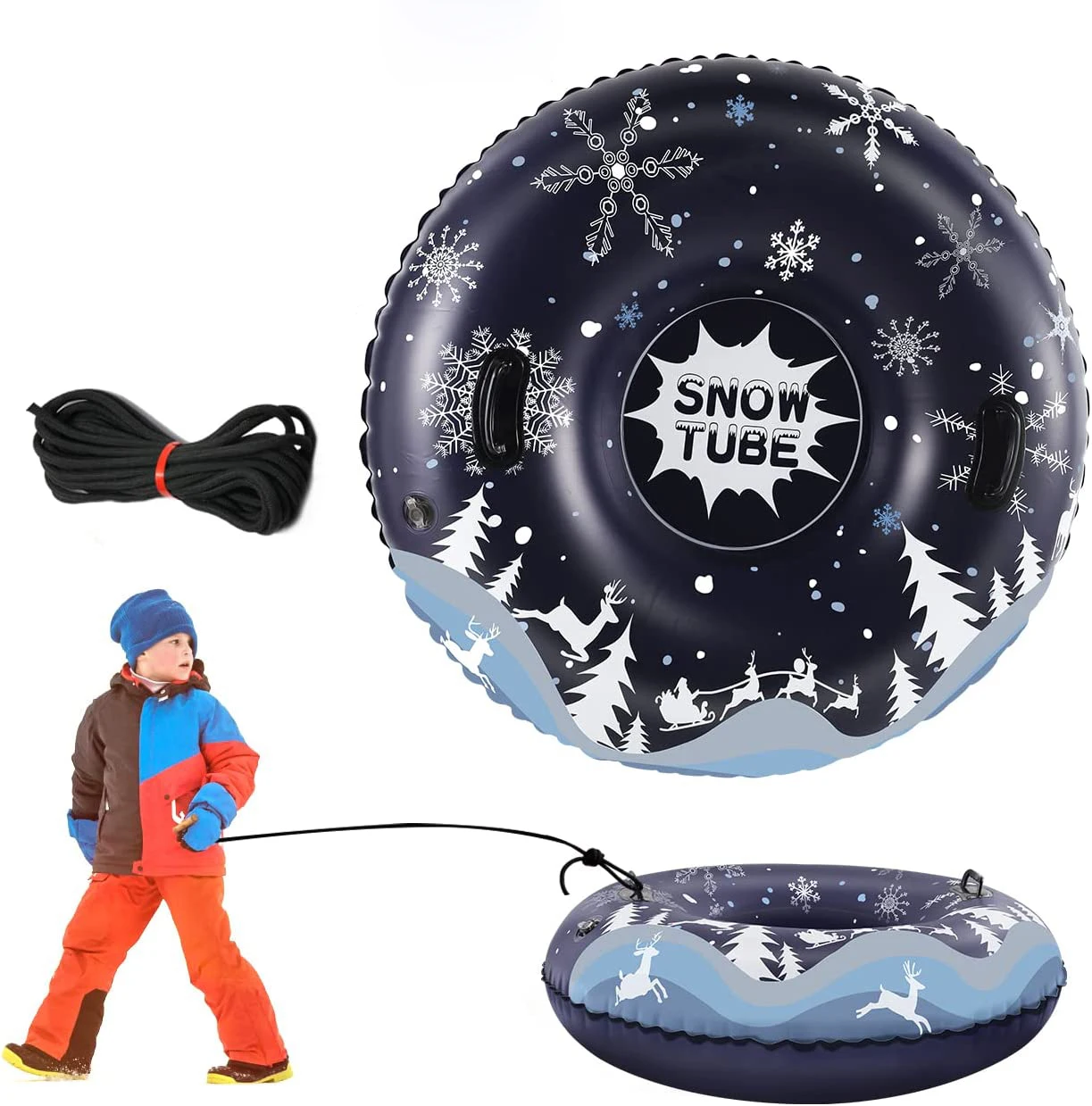 Heavy Duty Pvc Inflatable Snow Tube Durable Sled Snow Toys For Winter Outdoor Sledding Sports Fun Winter Fun Snow Tube