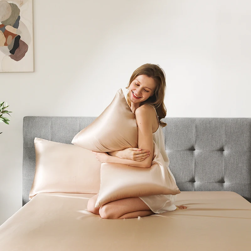 Luxury 19/22/25 Momme 6A Grade Silk Pillow Case Zipper Closure Multi Color 100% Mulberry Silk Pillowcase