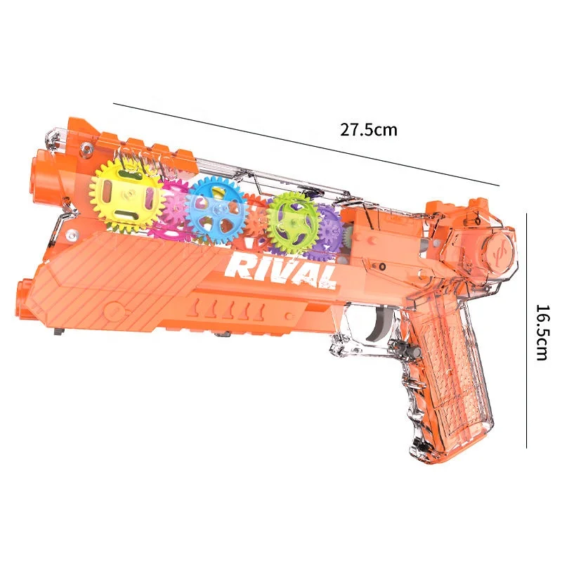 Plastic Electronic Juguete Transparent Gear Interactive Shooting Gun Toy Pistol Projector Toy Guns for Kids