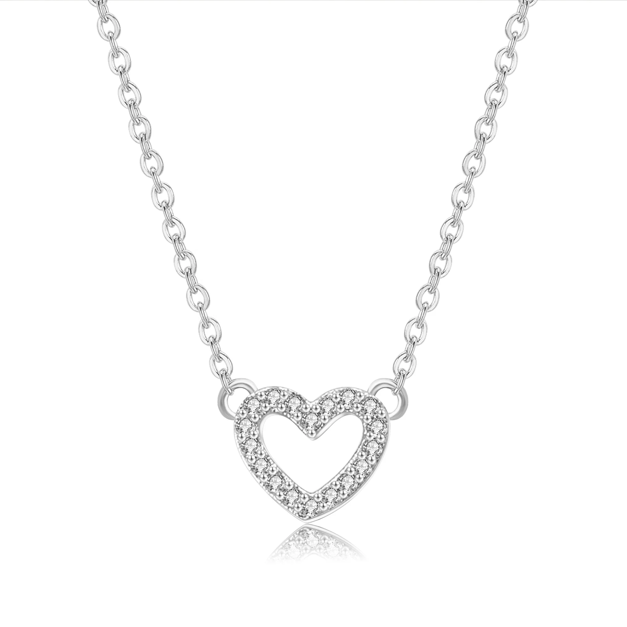 14K Gold Plated Infinity Necklace Bridesmaids Gifts Heart Pendent Necklace With Clear CZ Stones