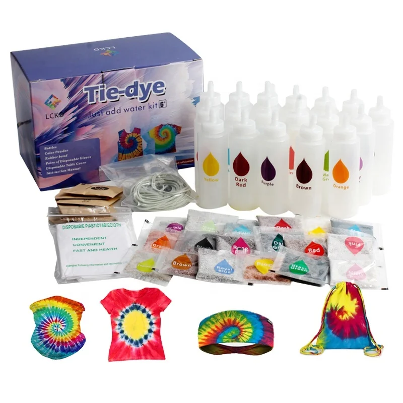 Custom art set Party Textile Indoor entertainment tie-dye set 18 color set