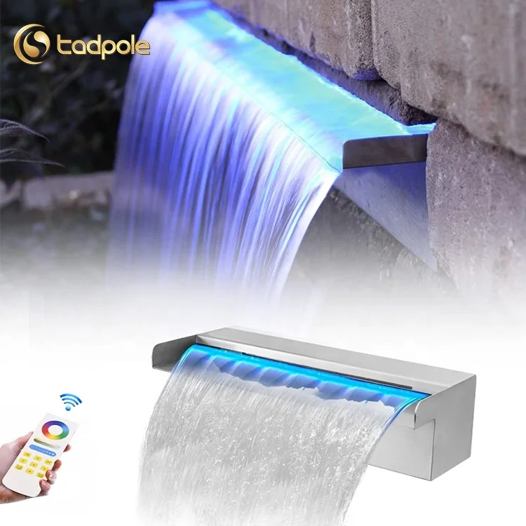 Factory Supply Indoor Home Color Deco 12V Stainless Steel Led Swimming Pool Water Descent Blade Fountain Waterfall