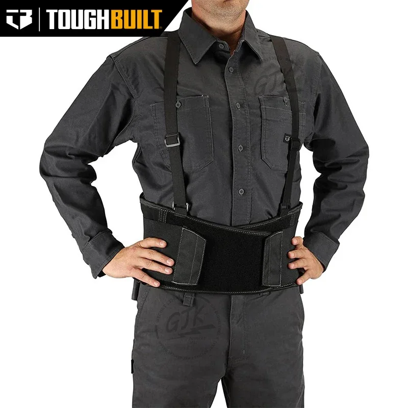 ToughBuilt - Back Support Belt - Large - Attached Suspenders, Comfortable, Durable - TB-45G-L