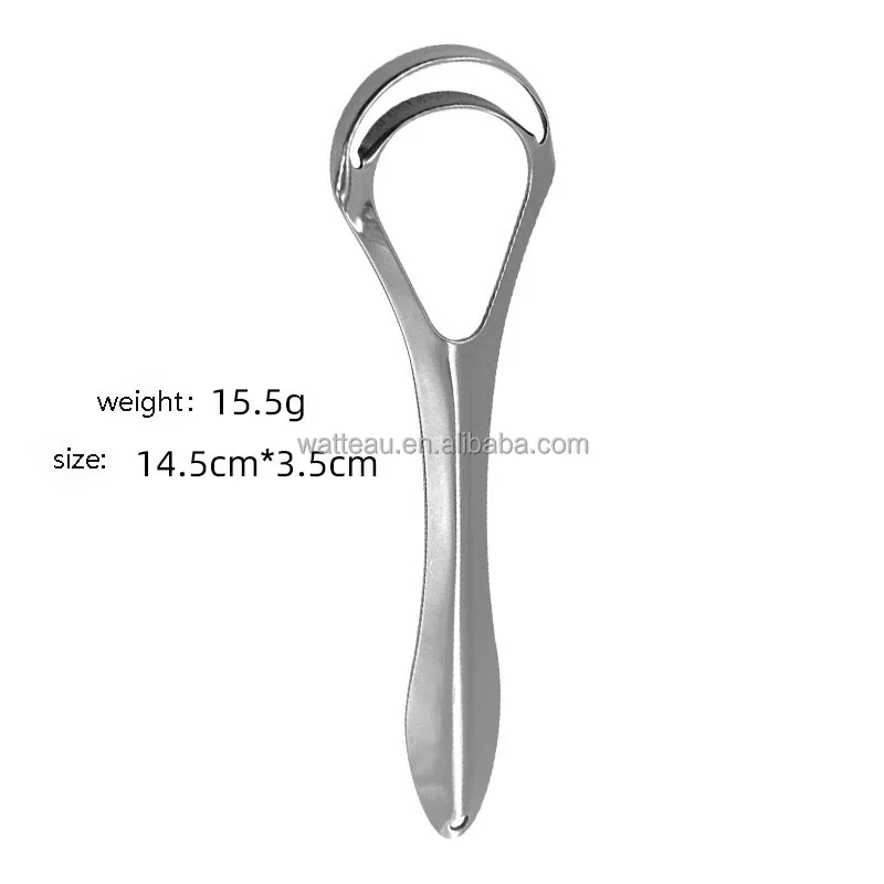 impiador de lengua Metal Tongue Scrapper Gratte Langue Custom Logo Stainless Steel Tongue Cleaner Scraper for Adults
