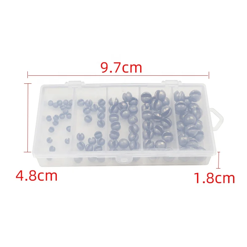 Snap Weight Fishing Accessories Equipment Gear Removable Lead Sinking Round Split-Shot Fishing Egg Weights With Plastic Boxs