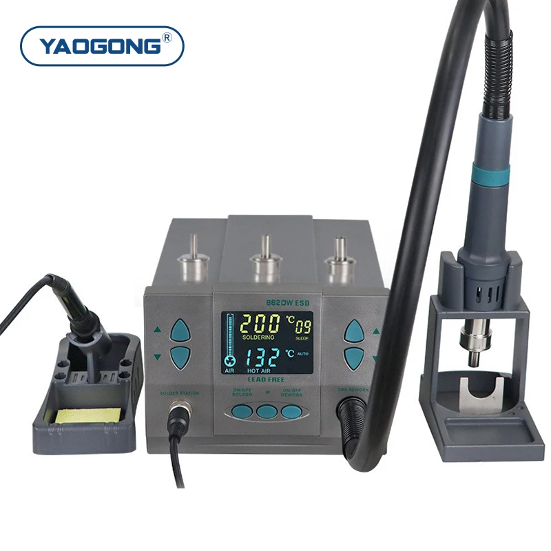 YAOGONG 862DW 1060W Digital Smart Thermostat Heat Blower Solder Iron Mobile Phone Repair Tools Hot Air Gun Soldering Station