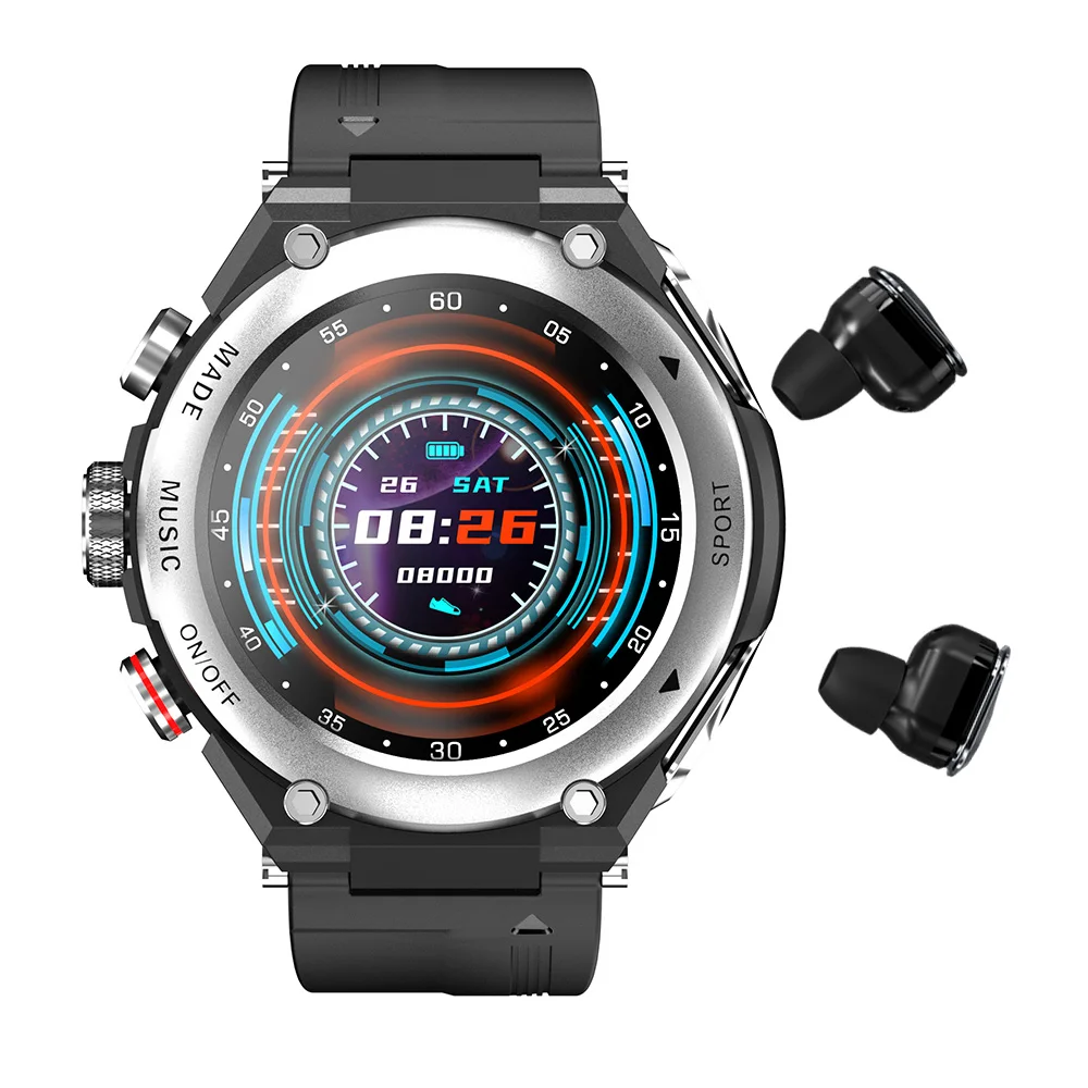 T92 Smart Watches  Built-in Wireless Earbuds Speaker with Earbuds MP3 music play Headset 3 in 1 Smartwatch