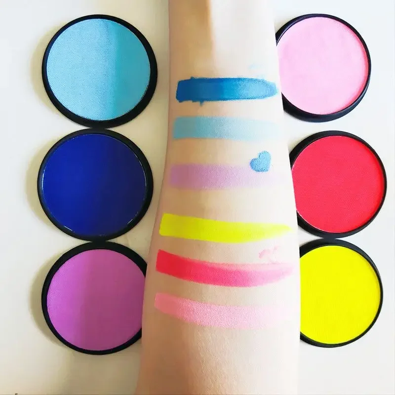 Wholesale 20g Halloween makeup Non toxic glow in the UV Washable body art face painting colorful kit rainbow face painting