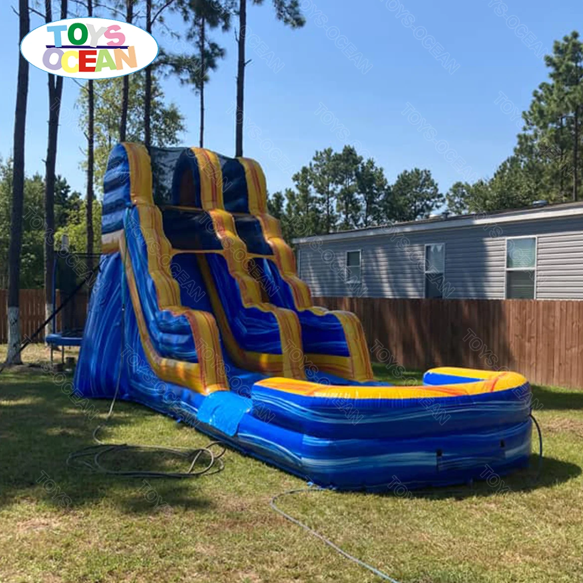 2023 custom commercial inflatable water slide with swimming pool adult kids slide