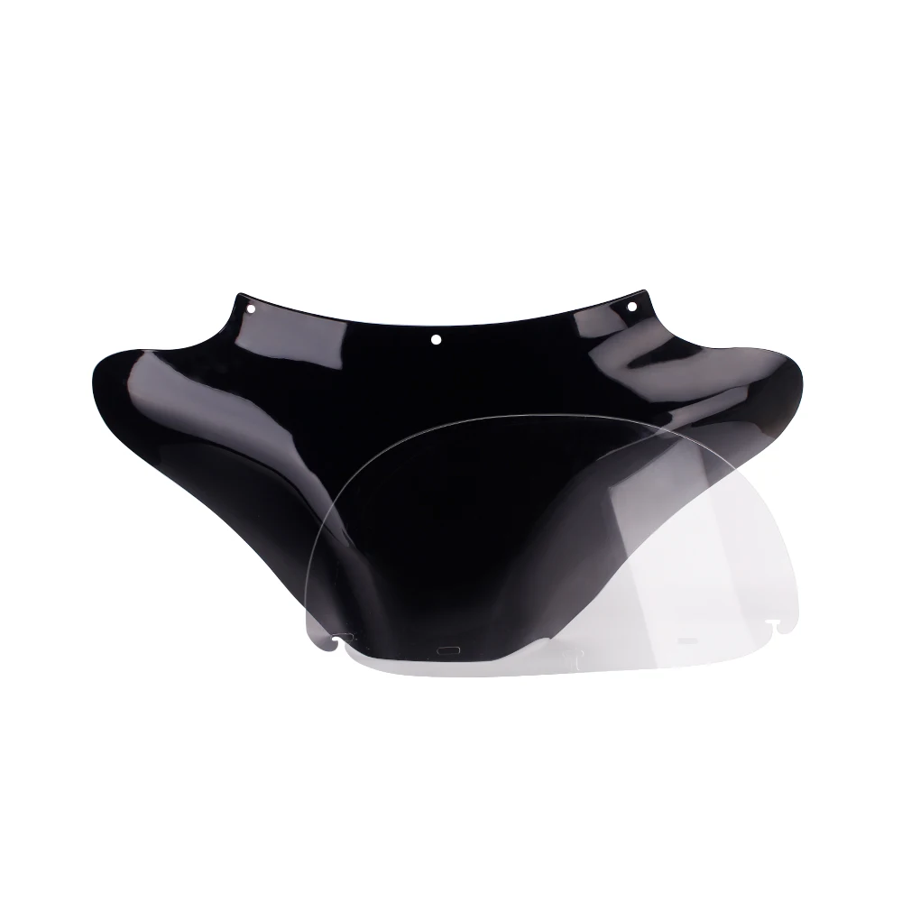 OEM Custom Motorcycle Outer Fairing Part Solid Black Windshield For 1993-1996, 2005-2012 FLSTN Softail Deluxe with lightbar2
