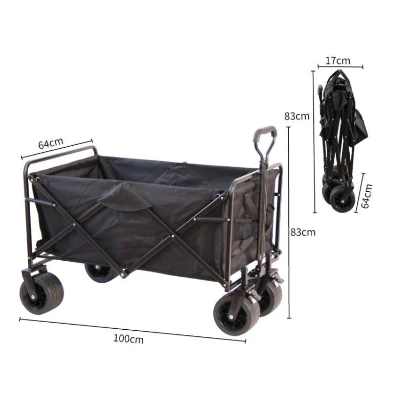 Garden Portable Beach Trolley Collapsible Wagon Folding Wagon Outdoor Camping Cart