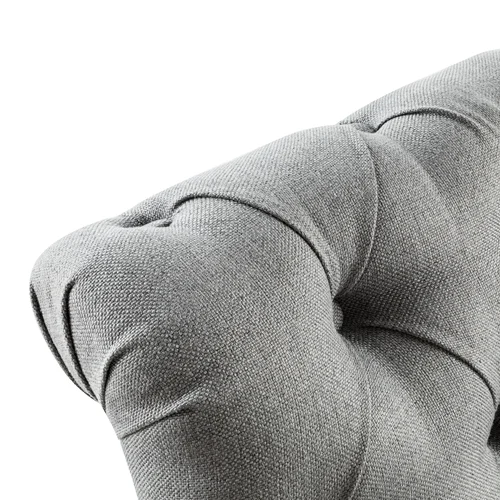 Vintage Design Wooden Restaurant  Linen Fabric Tufted Back  Dining Room Chairs