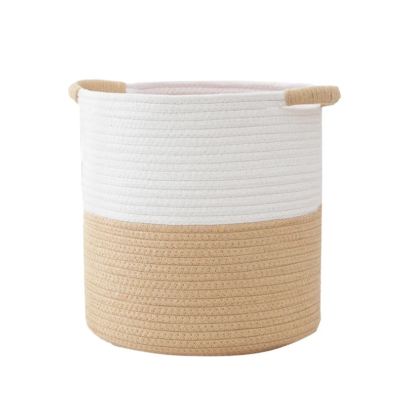 Cotton thread storage basket with handle clothes and toys storage basket plush toy storage basket