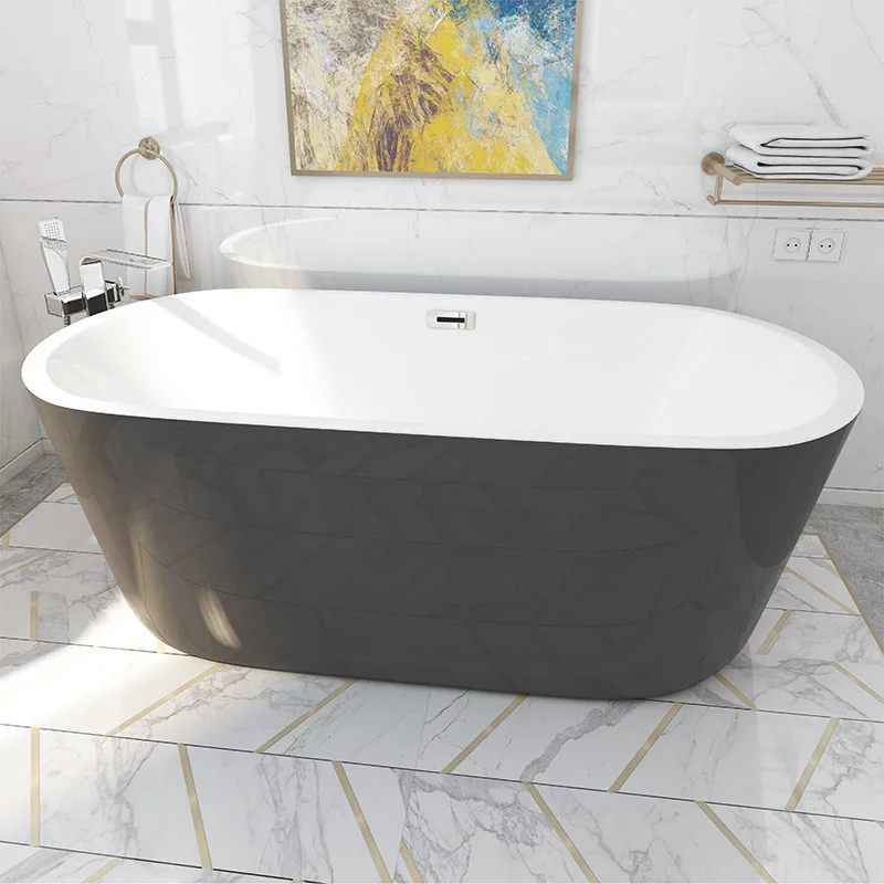 Multi Color Resin Stone Bathtub Free Standing Bath Tub Solid Surface Acrylic Stone Bath Tub