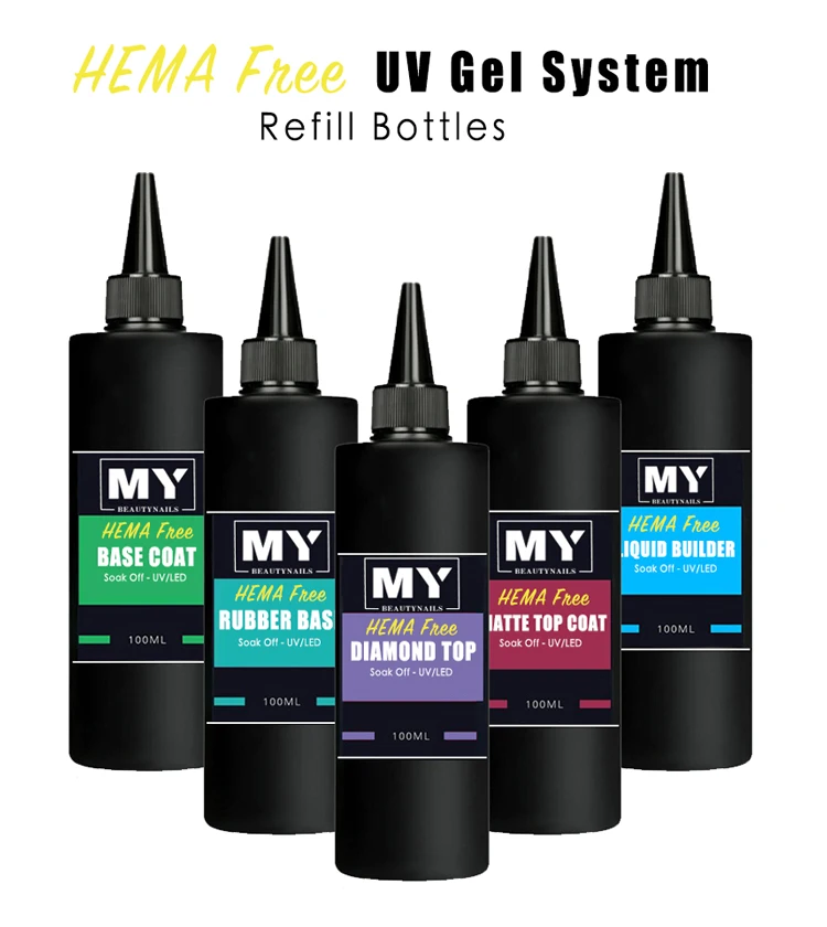 Mybeautynails OEM изготовленный на заказ оптом пополнения бутылки УФ Гель-лак для ногтей био-гели системы 5 в 1 7 структура гель коробка отбора Бесплатная