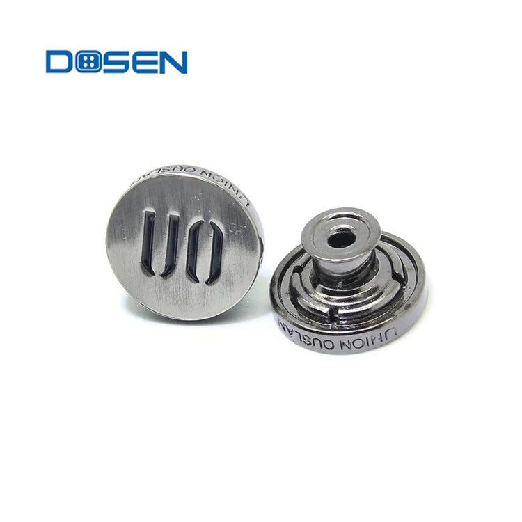 Customizable Personalized Jean Button Zinc Alloy Jeans Accessory for Men and Women
